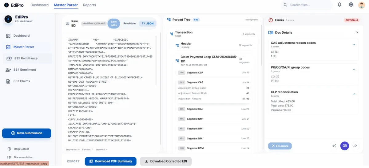 Screenshot of ValidEDI